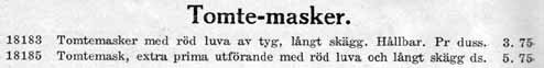 Tomtemask att köpa 1930